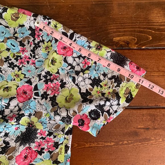 Pendleton 16W Bright Floral Women's Short Sleeve Button Down Top Blouse EUC - Picture 11 of 11